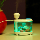 创意鱼缸灯加湿器 USB超声波迷你静音家用观赏小夜灯大容量加湿器