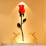 玫瑰花亚克力3d立体墙贴浪漫婚房墙纸贴画创意卧室客厅墙上装饰品