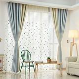 纯色加厚拼接棉麻窗帘亚麻布料现代简约客厅卧室遮光成品定制特价
