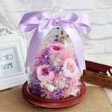 永生花礼盒进口玫瑰玻璃罩摆件生日结婚母亲节情人节礼物送领导