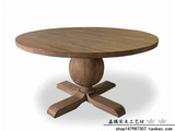 美式实木圆桌胡桃木色咖啡厅餐桌圆形简约桌子10人圆桌原木餐厅桌