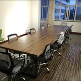 美式铁艺实木办公桌家具大型会议桌长桌工作室长方形复古电脑桌