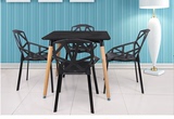简约现代塑料椅子几何镂空椅创意时尚餐椅户外休闲办公接待椅