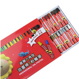 台湾雄狮油画棒36色六角型油画棒儿童画图粉蜡笔无毒大头粗油画笔