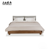 新款橡木原北欧宜家床简约现代床软包床欧美双人纯实木床