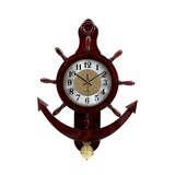 中式船舵挂钟异形客厅大号钟表静音创意新古典装饰个性时钟