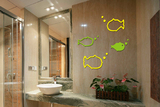 3d立体小鱼儿童房亚克力水晶立体镜面墙贴防水卫浴背景墙创意镜贴