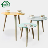 日式小圆桌茶几宜家边桌现代简约客厅角几实木咖啡桌北欧创意边几