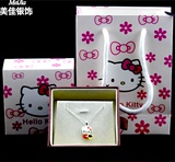 s925纯银Hello Kitty凯蒂猫项链心形凯蒂猫新版项链 KT猫银项链