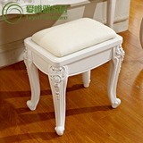 白色法式奢华雕花化妆凳 皮面欧式梳妆凳 美甲凳换鞋凳梳妆台凳子