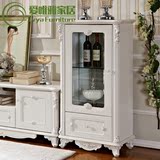 欧式酒柜装饰柜客厅 法式家用白色 单门玻璃门小酒柜储物展示柜