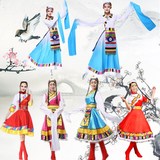 新款藏族舞蹈演出服装表演服装少数民族出演水袖装女夏季舞台服装
