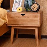 北欧白橡木简约床头柜现代日式储物柜收纳柜小户型实木橡木床头柜