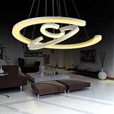 创意个性LED餐厅吊灯C形亚克力吸顶吊灯现代简约温馨酒楼吧台灯具