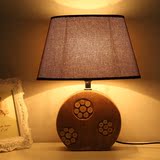 美式木艺温馨陶瓷客厅书房卧室床头灯 婚庆简约创意调光陶瓷台灯