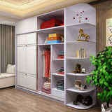 简约现代板式白色推拉门衣柜 移门大衣橱2门卧室组合整体宜家家具