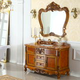 简欧式浴室柜特价 橡木中式落地卫浴柜美式洗手双盆镜柜组合现货