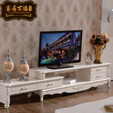 欧式茶几电视柜组合套装实木可伸缩大理石现代小户型客厅创意地柜