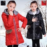 2014新款儿童羽绒服女童中长款加厚大童韩版冬装童装半九成品外套