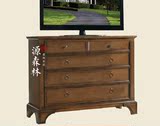 外贸原单美式家具 实木斗柜 美式乡村风格电视柜 法式复古储物柜