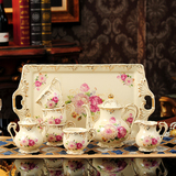陶瓷咖啡具带托盘欧式茶具英式下午茶茶具 咖啡杯套装 整套 家用