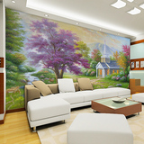 一卷绣 森林风景油画墙壁纸壁画 欧式客厅卧室餐厅电视背景墙墙布