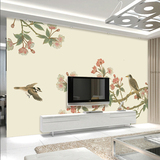 大型壁画3D立体墙纸壁画中式花卉客厅沙发电视背景墙壁纸无缝墙布