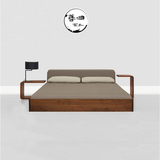 实木橡木床 简欧韩式床现代宜家日式榻榻米床双人床软靠背婚床