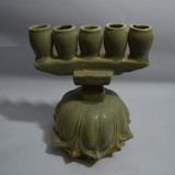 宋越窑青瓷烛台雕刻 仿古做旧出土瓷器 古玩古董老货旧货收藏