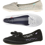 Keds 夏季女鞋 Teacup Crochet 帆布鞋休闲鞋 镂空网眼 美国代购