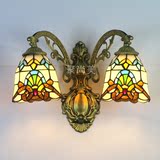 创意欧式巴洛克蒂凡尼壁灯简约复古彩色玻璃楼梯阳台过道镜前灯具