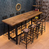 美式铁艺吧台椅高脚凳星巴克餐厅咖啡厅实木复古休闲高脚桌椅组合