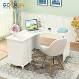 志光简约韩式田园欧式电脑桌转角书桌组合台式白色写字台办公桌