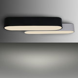 「黑白艺术灯」现代简约LED可调光长形圆角会议室客厅吸顶灯
