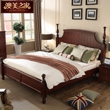 美式全实木床1.5米1.8米双人床乡村田园白色婚床地中海卧室公主床
