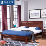 美式乡村全实木家具小户型卧室1.5米1.8米白色双人床经济型实木床
