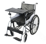 互邦轮椅HBG16-B带餐桌板坐便盆钢管代步车残疾人老人互邦手动