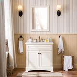 浴室柜组合落地橡木美式镜柜简欧式水池洗手盆中小户型卫生间柜子