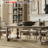 美式法式欧式复古家具 长型大餐桌八人桌 经典美式复古 方形餐桌