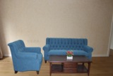特价整装海绵拼接原木美式乡村组合单三人简约现代中式拉扣布沙发