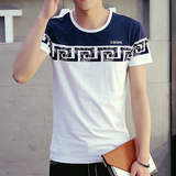 夏季新款品牌短袖t恤男装青年韩版修身正品圆领纯棉男士短袖T恤潮