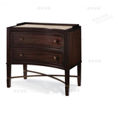 新古典复古实木床头柜美式乡村橡木边几角几客厅沙发边几橡木定做