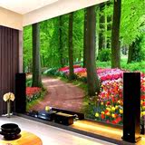 无缝大型壁画电视沙发背景墙纸壁纸卧室客厅酒店 3D森林大树风景