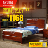 儿童床实木1.2中式橡木床1米男孩女孩单人床包邮现代卧室储物小床