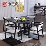 新中式实木餐桌椅组合简约圆桌饭桌餐厅家具定制现代中式圆形餐桌