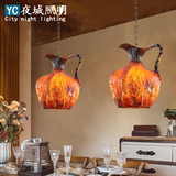 loft树脂吊灯可爱创意水壶造型餐厅咖啡馆酒吧复古工业风艺术吊灯