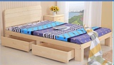 实木1.8米双人床松木1.5米床1米儿童床1.2米单人床简易板床储物床