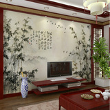 简约时尚中国风水墨竹子 3D立体墙纸壁纸客厅卧室电视背景墙壁画