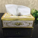 欧式纸巾盒奢华抽纸盒客厅高档餐巾纸盒餐桌酒店KTV纸巾盒包邮