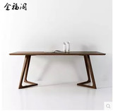 日式全实木餐桌简约办公桌北欧写字台创意电脑桌美式长方形咖啡桌
